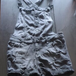 Enjean Black Denim Overalls Shorts